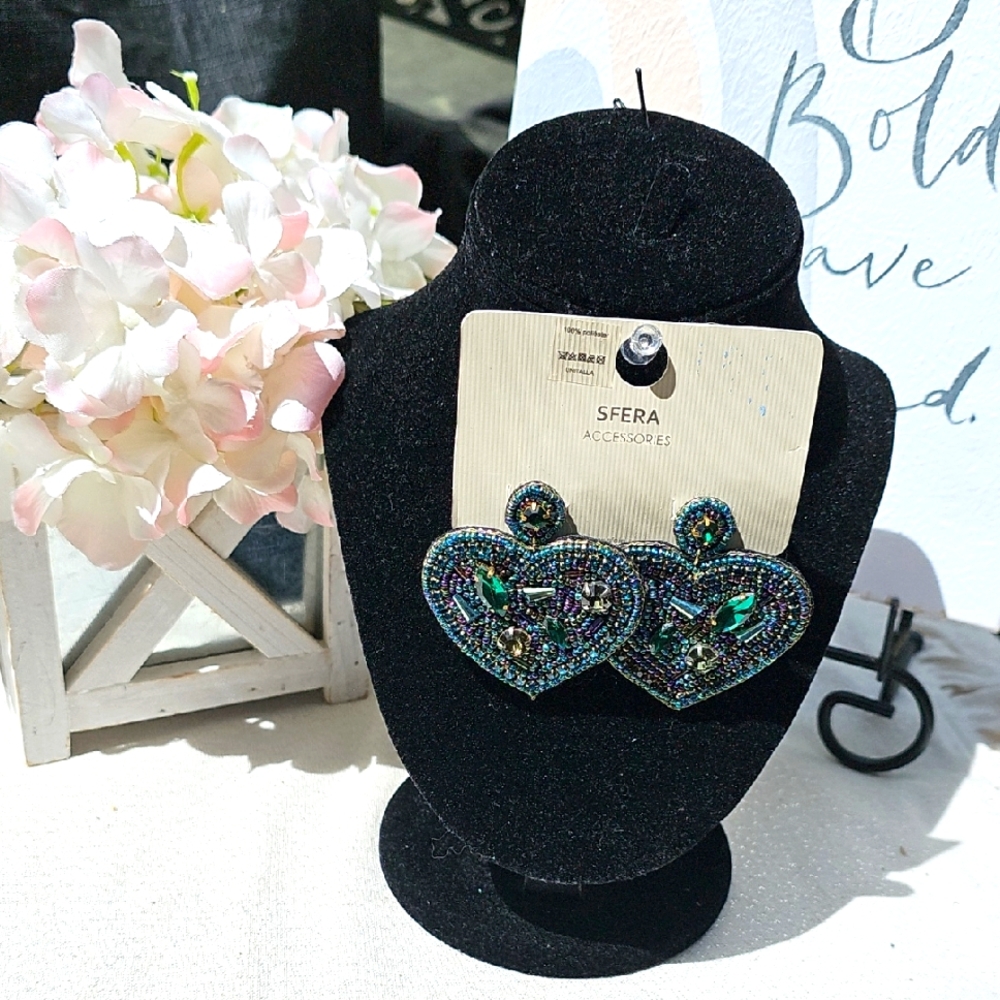 Earrings Bohemian Beaded Heart Earrings Elegant Wear Business Casual Resort Wear - Picture 2 of 9